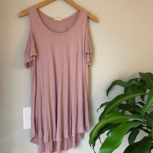 Cold shoulder blush top